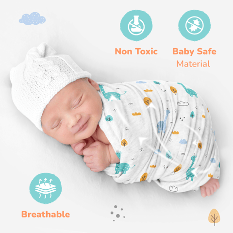 R for Rabbit Cuddlez (Pack of 3) Multi Safari Swaddle