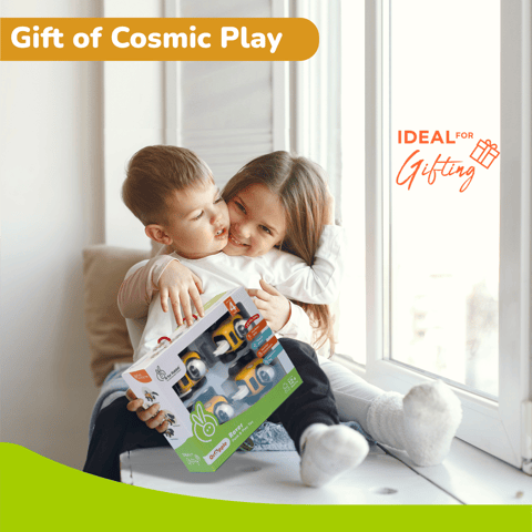 R for Rabbit Orapple Rover Yellow Black Push Toy