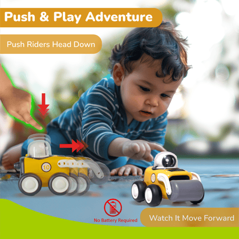 R for Rabbit Orapple Rover Yellow Black Push Toy