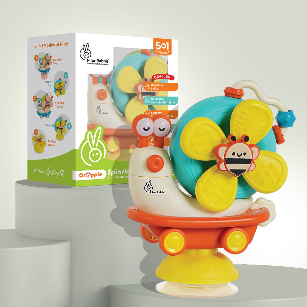 R for Rabbit Orapple Spinster Orange Cream Multi Functional Toy