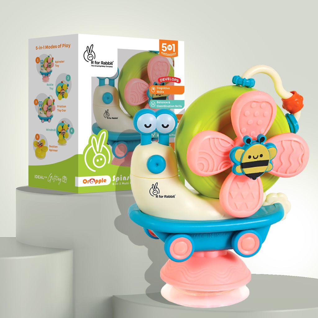 R for Rabbit Orapple Spinster Blue Cream Multi Functional Toy