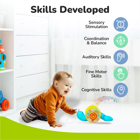 R for Rabbit Orapple Snail Tune Blue Yellow Pull Along Toy