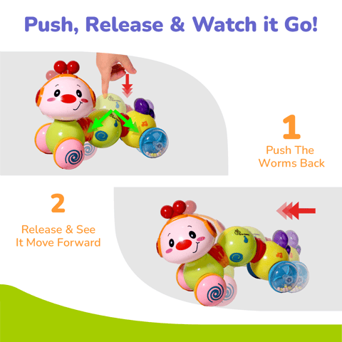 R for Rabbit Orapple Wiggle Yellow Multi Push Toy