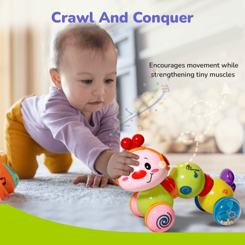 R for Rabbit Orapple Wiggle Yellow Multi Push Toy