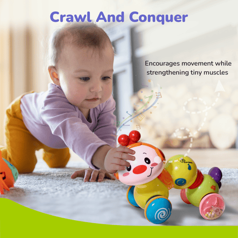 R for Rabbit Orapple Wiggle Green Multi Push Toy