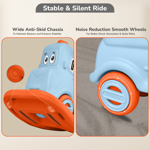 R for Rabbit Rock N Ride Blue Orange Rideon Car