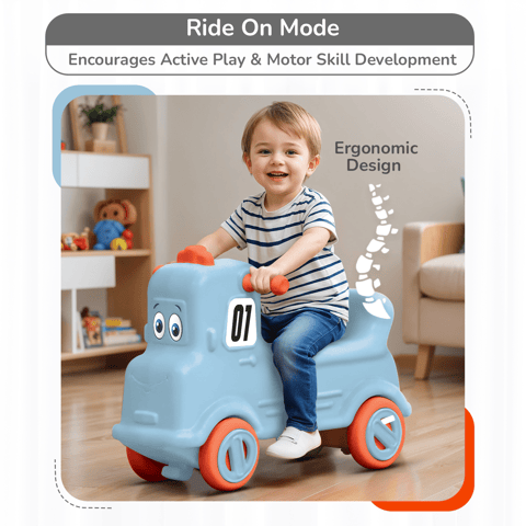 R for Rabbit Rock N Ride Blue Orange Rideon Car