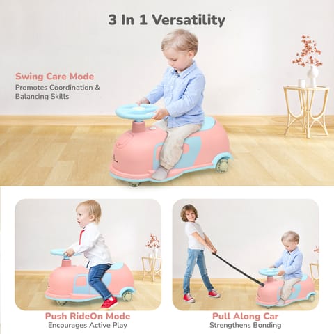 R for Rabbit Iya Iya Caravan Pink Blue Swing Car