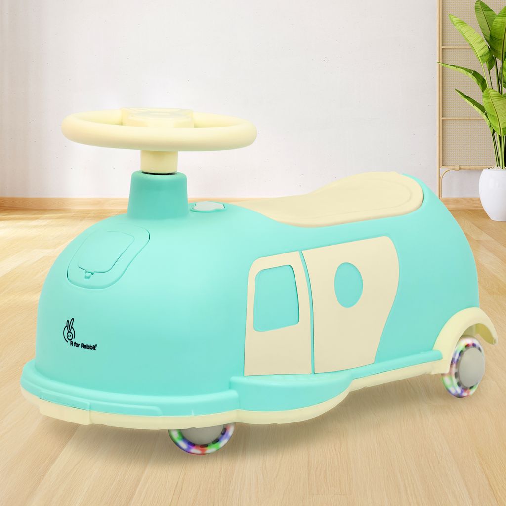 R for Rabbit Iya Iya Caravan Green Beige  Swing Car