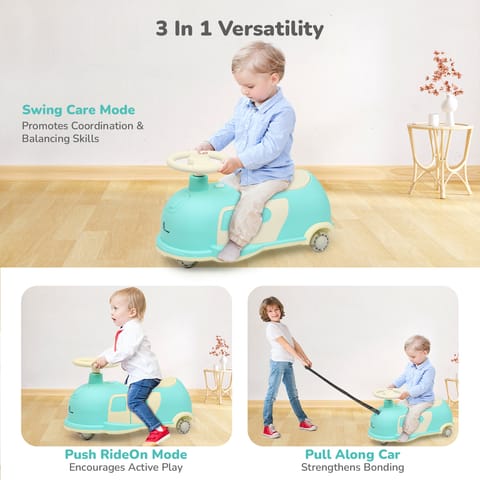 R for Rabbit Iya Iya Caravan Green Beige  Swing Car