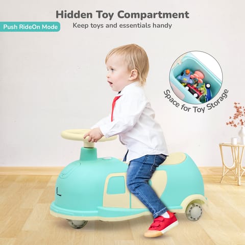 R for Rabbit Iya Iya Caravan Green Beige  Swing Car