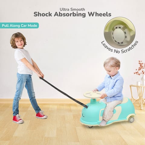 R for Rabbit Iya Iya Caravan Green Beige  Swing Car