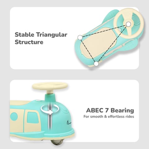 R for Rabbit Iya Iya Caravan Green Beige  Swing Car