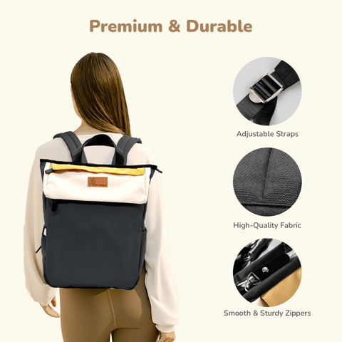 R for Rabbit Caramello Daisy Black Cream Diaper Bag