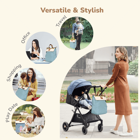 R for Rabbit Caramello Daisy Blue Cream Diaper Bag