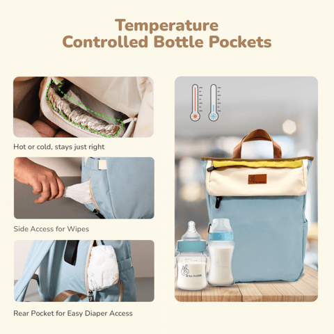 R for Rabbit Caramello Daisy Blue Cream Diaper Bag