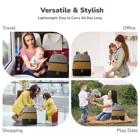 R for Rabbit Caramello Truffle Black Mustard Diaper Bag