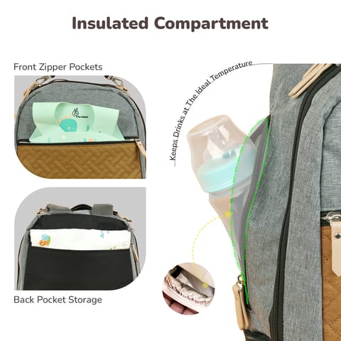 R for Rabbit Caramello Truffle Black Mustard Diaper Bag