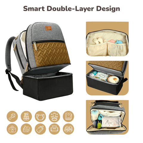 R for Rabbit Caramello Truffle Black Mustard Diaper Bag