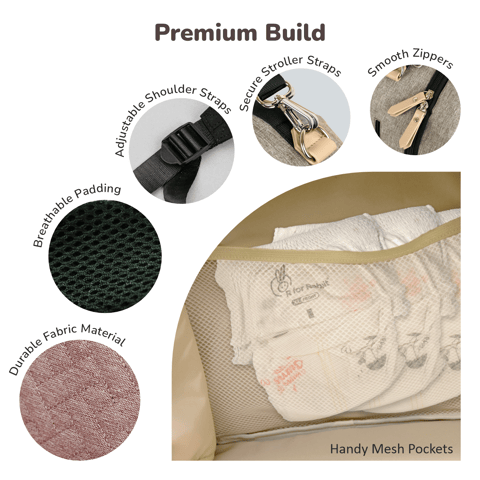 R for Rabbit Caramello Truffle Grey Pink  Diaper Bag