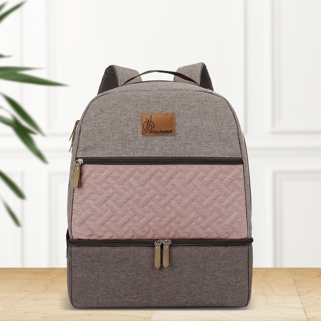 R for Rabbit Caramello Truffle Grey Pink  Diaper Bag