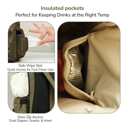 R for Rabbit Caramello Sportz Military Green Diaper Bag