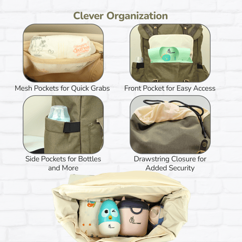 R for Rabbit Caramello Sportz Military Green Diaper Bag