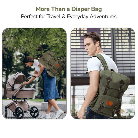 R for Rabbit Caramello Sportz Military Green Diaper Bag