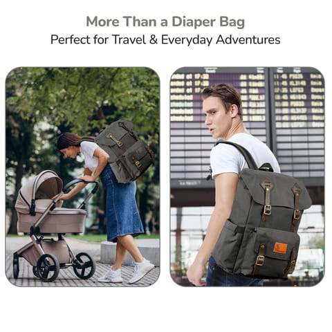 R for Rabbit Caramello Sportz Graphite Grey Diaper Bag