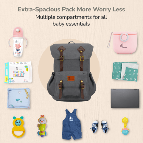 R for Rabbit Caramello Sportz Graphite Grey Diaper Bag