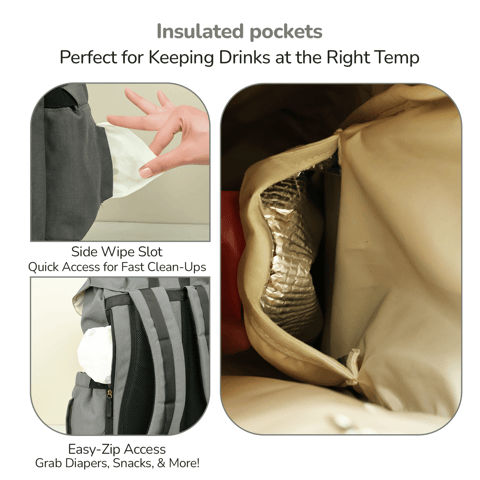 R for Rabbit Caramello Sportz Graphite Grey Diaper Bag