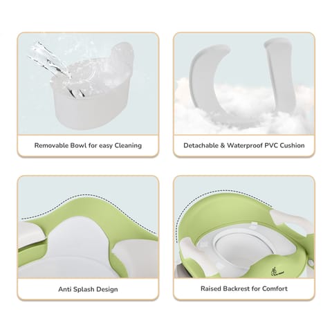 R for Rabbit Hilltop Trainer Green White Potty Step Stool