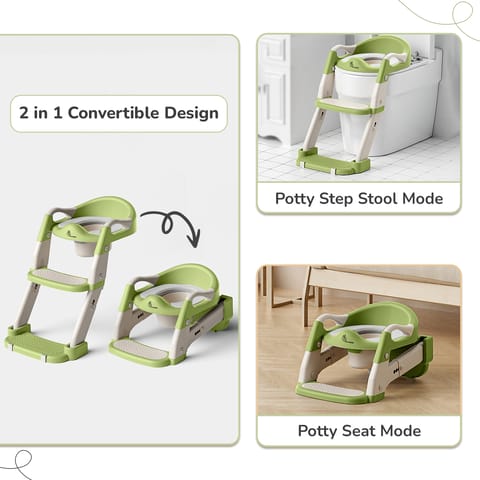 R for Rabbit Hilltop Trainer Green White Potty Step Stool