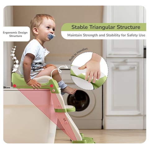 R for Rabbit Hilltop Trainer Green White Potty Step Stool