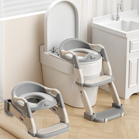 R for Rabbit Hilltop Trainer Grey White Potty Step Stool