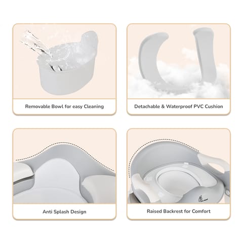 R for Rabbit Hilltop Trainer Grey White Potty Step Stool