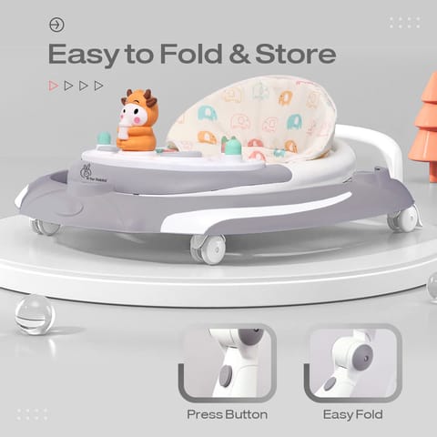 R for Rabbit Little Feet Plus Grey White Baby Walker