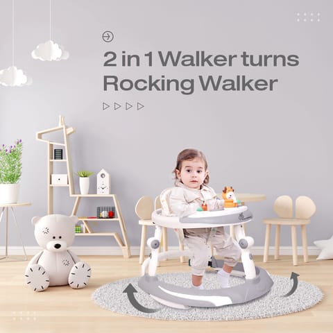 R for Rabbit Little Feet Plus Grey White Baby Walker