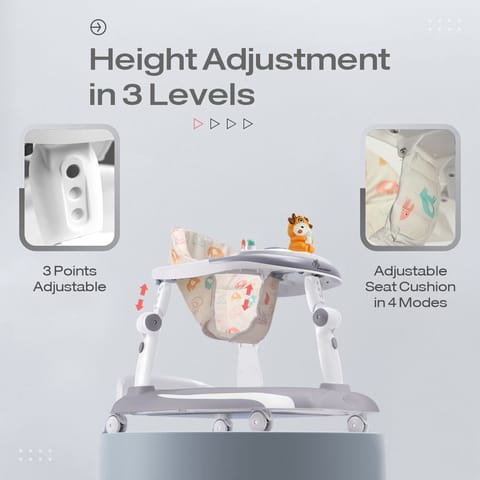 R for Rabbit Little Feet Plus Grey White Baby Walker