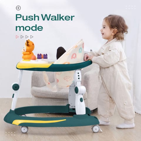 R for Rabbit Little Feet Plus Green Yellow Baby Walker