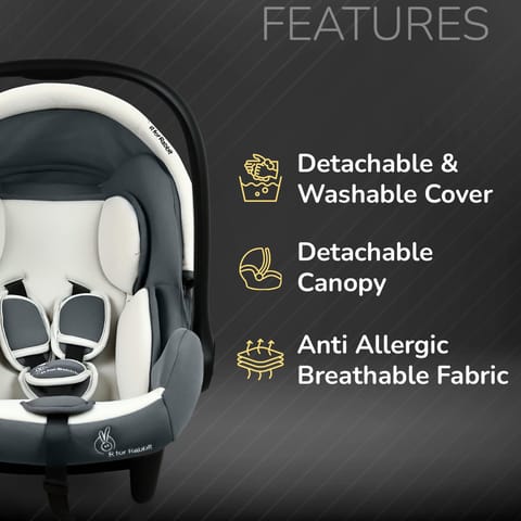 R for Rabbit Picaboo Sportz Light Grey Carry Cot