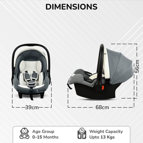 R for Rabbit Picaboo Sportz Light Grey Carry Cot