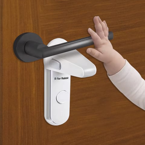 R for Rabbit Protector Plus Door Handle Stopper White Safety