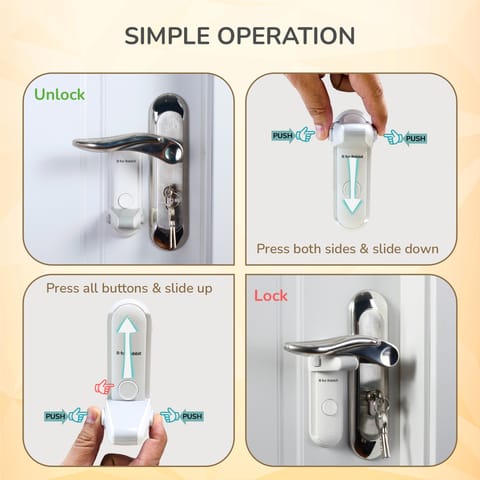 R for Rabbit Protector Plus Door Handle Stopper White Safety