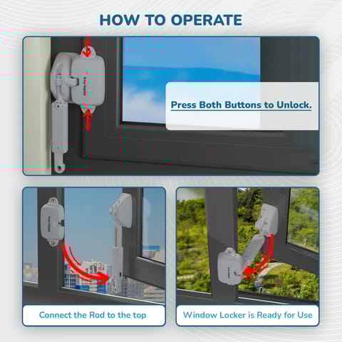 R for Rabbit Protector Plus Window Locker Grey Safety