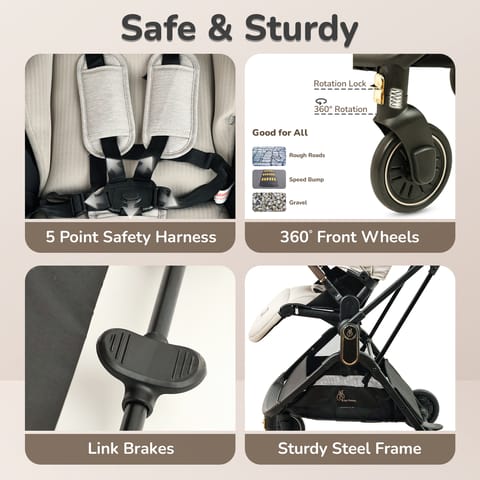 R for Rabbit Street Smart Regal Beige Stroller