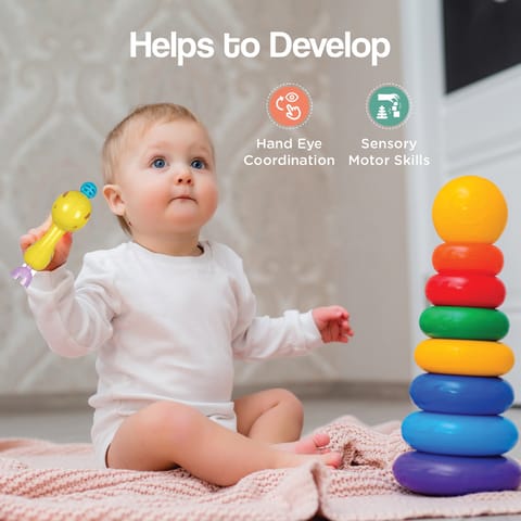 R for Rabbit Jingle Safari Rattles (Pack of 5) Multicolor Rattles