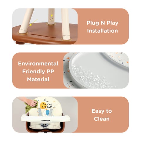 R for Rabbit Cherry Berry Tusky Brown Cream High Chair