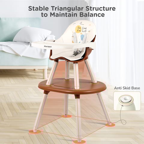 R for Rabbit Cherry Berry Tusky Brown Cream High Chair