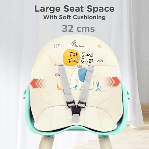 R for Rabbit Cherry Berry Tusky Green Cream High Chair